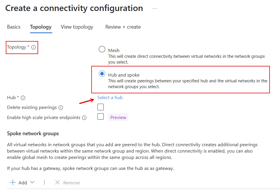Create Connectivity Configuration