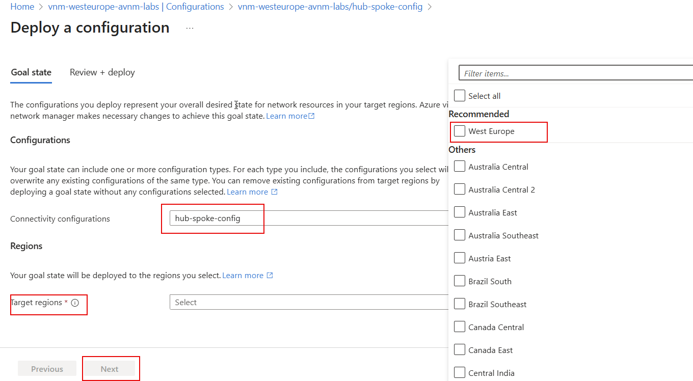 Deploy Connectivity Configuration
