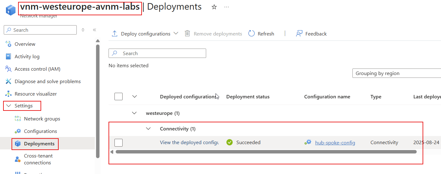Deploy Connectivity Configuration