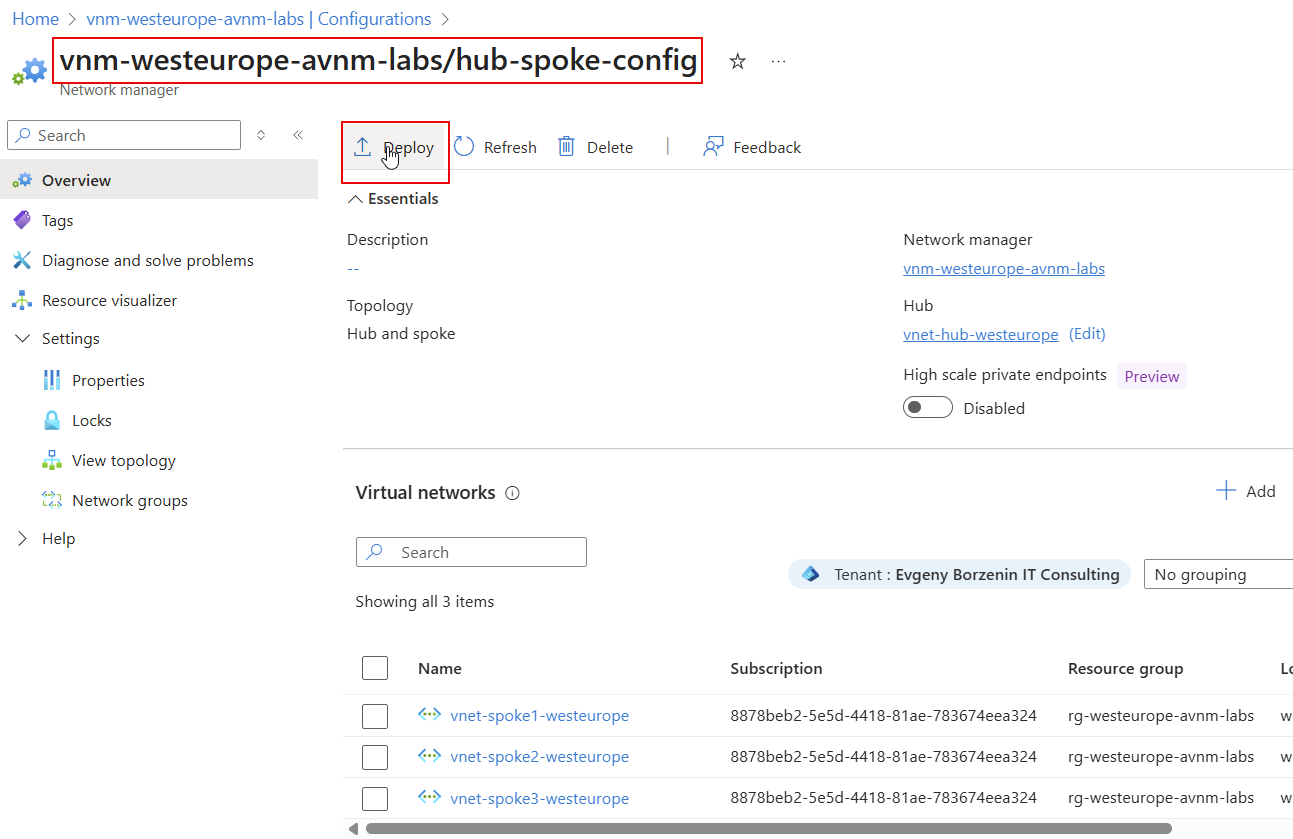 Deploy Connectivity Configuration