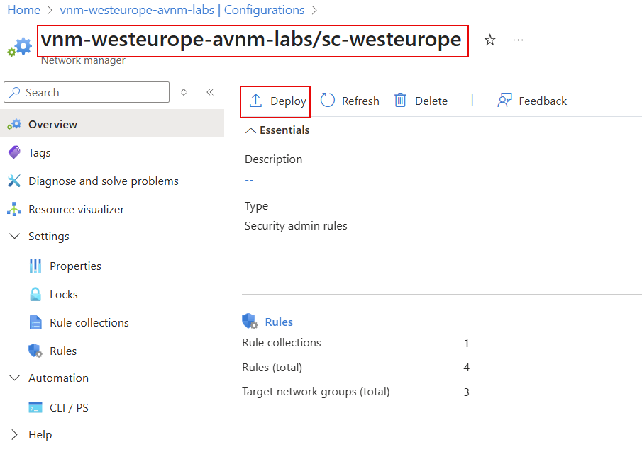 Deploy Security Configuration